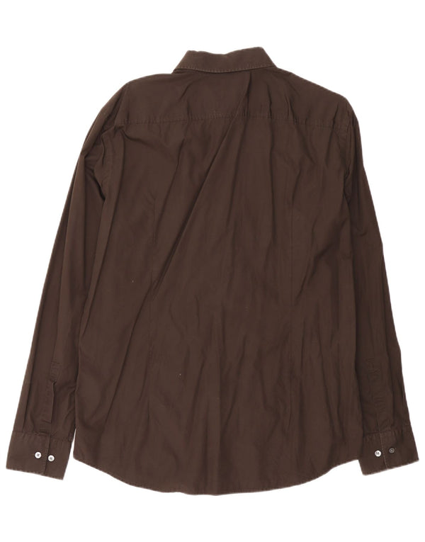 Мужская рубашка Hugo Boss, размер 17, 43 XL, серая, хлопок