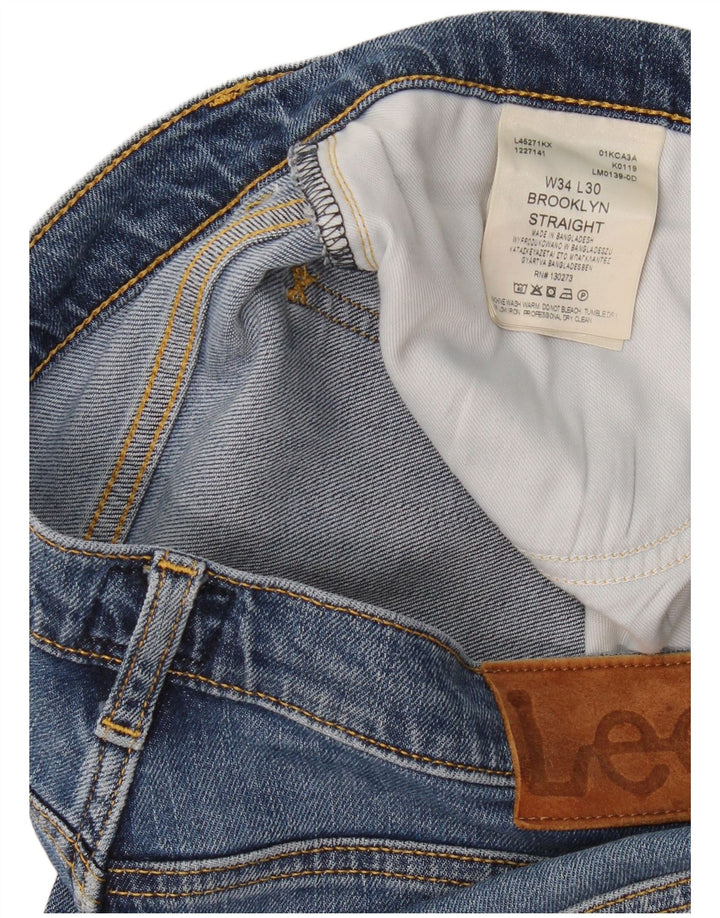 Мужские прямые джинсы Lee Brooklyn W34 L30, синий хлопок