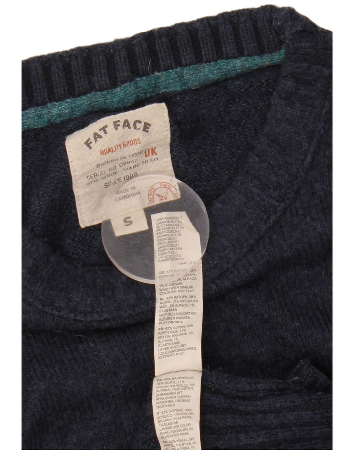 Женский свободный джемпер с круглым вырезом FAT FACE, размер UK 10, маленький, темно-синий