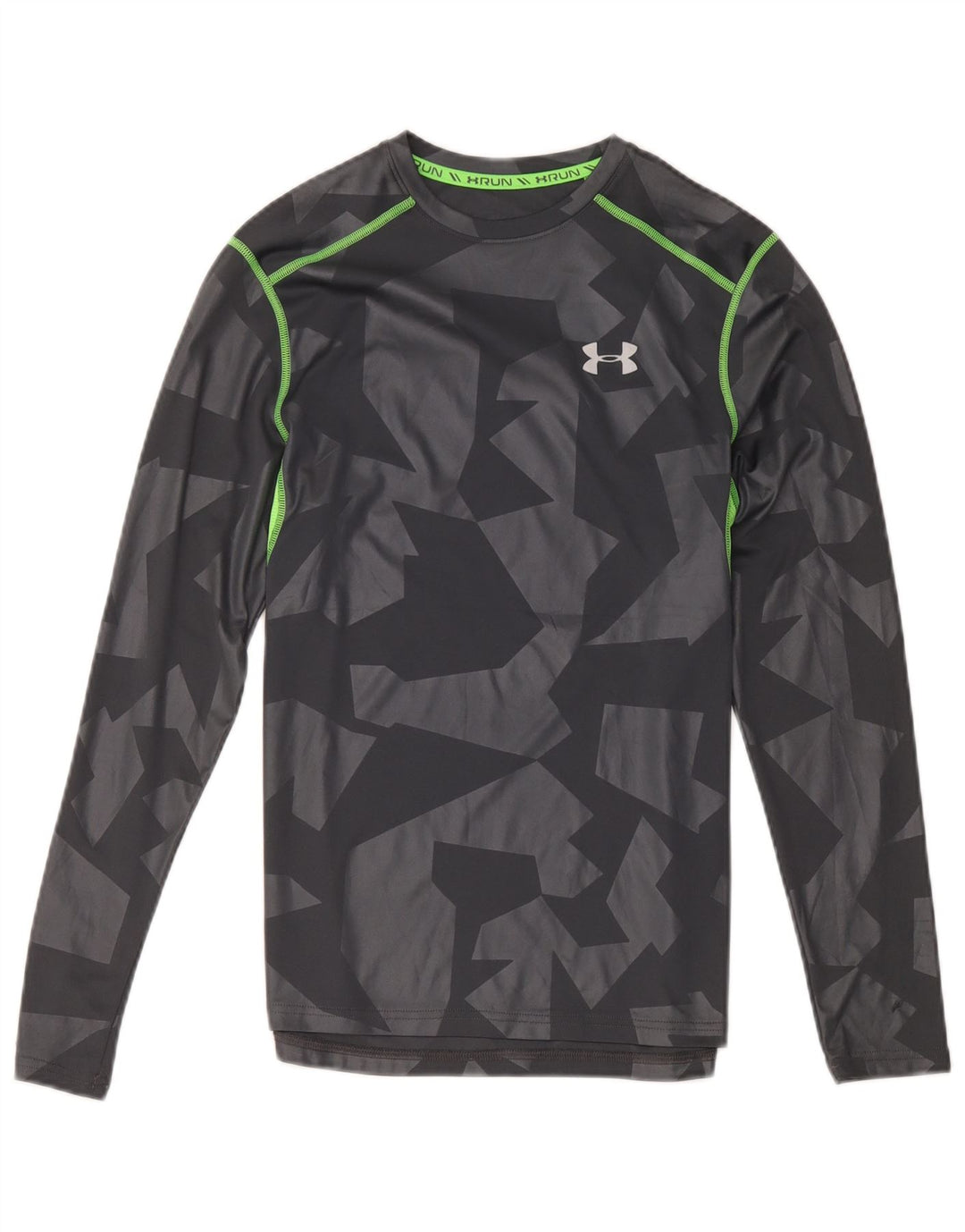 Мужской топ Under Armour Heat Gear с длинным рукавом, маленький серый с геометрическим рисунком, полиэстер