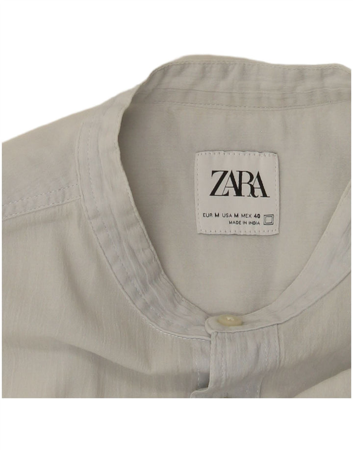 Мужская рубашка Zara среднего синего цвета