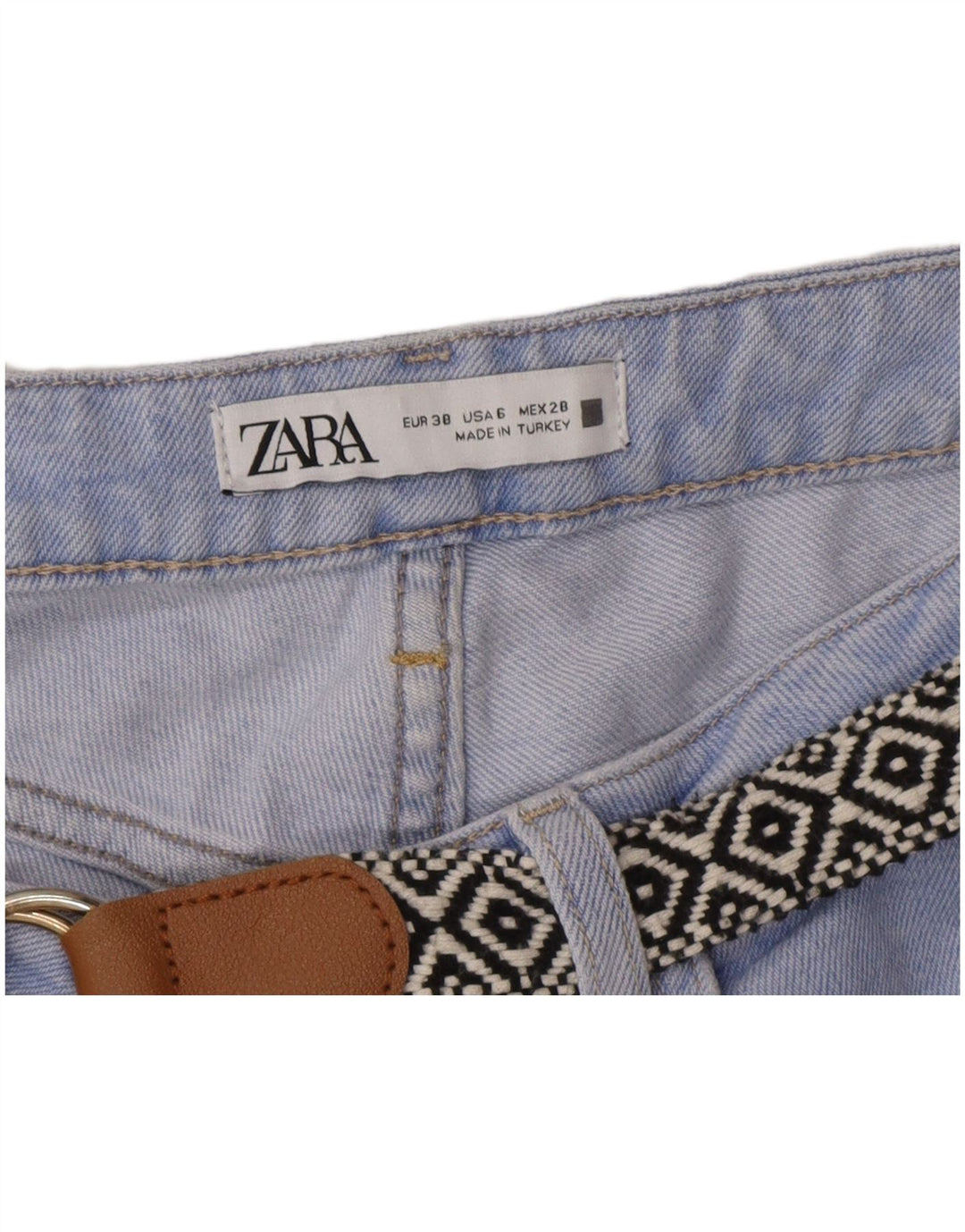 Женские укороченные джинсы Zara EU 38, маленькие W28 L24, синие, хлопок