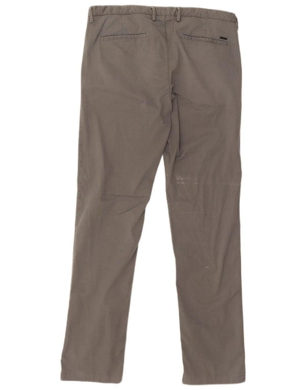 Мужские узкие брюки-чиносы Hugo Boss EU48 Medium W32 L30 Серые хлопковые