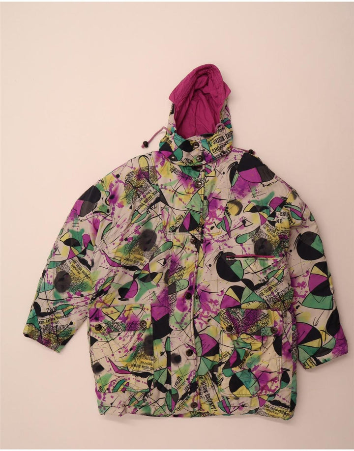 Женская стеганая куртка с капюшоном Gil Bret UK 16, большой разноцветный полиамид