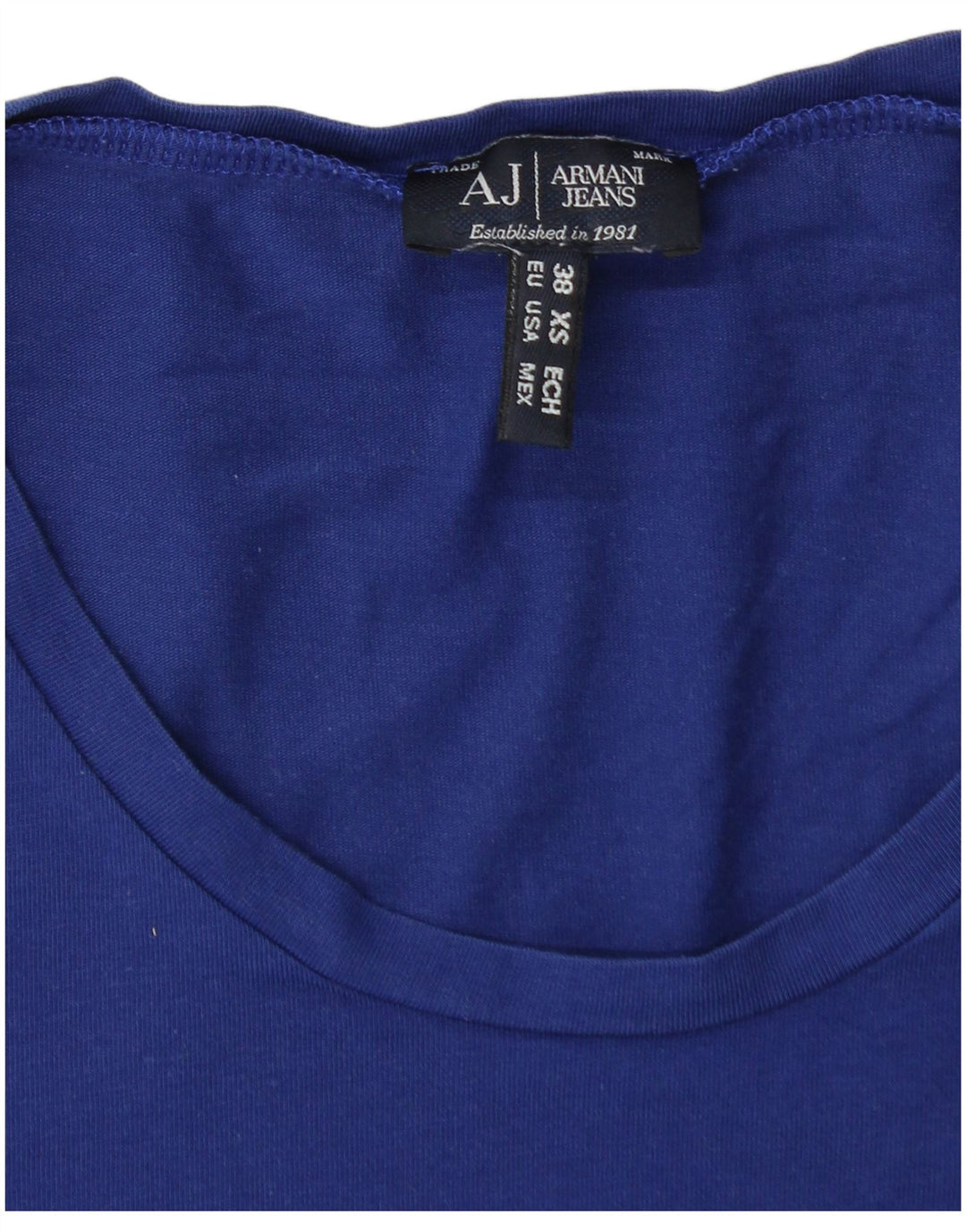 Женская футболка с рисунком Armani Jeans Top EU 38, средний синий хлопок