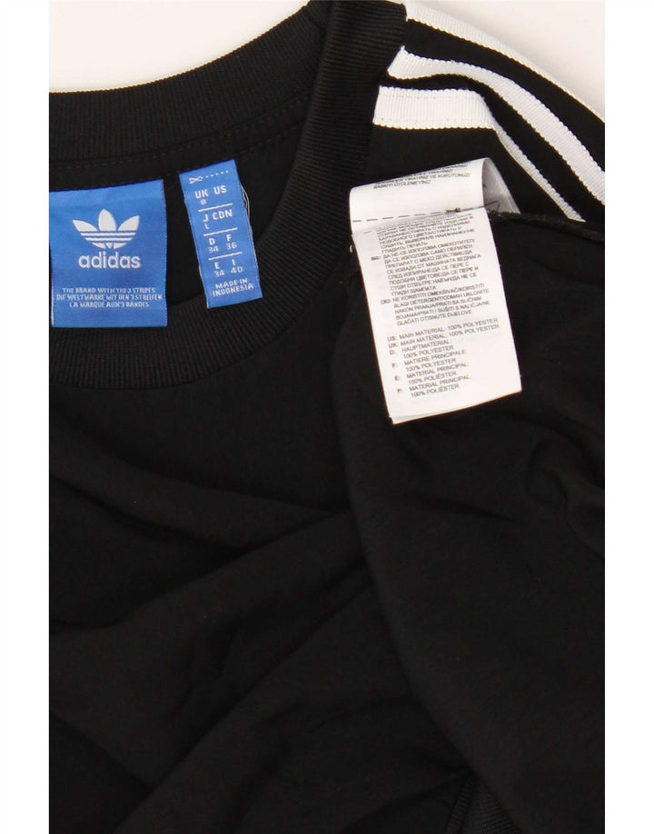 Женский укороченный свитер оверсайз Adidas UK 8, маленький черный полиэстер