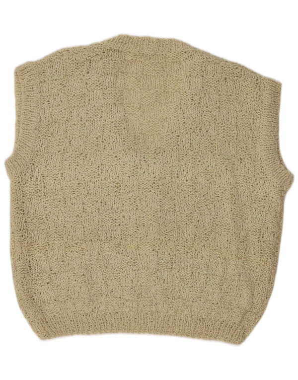 Винтажный женский свободный кардиган без рукавов, Великобритания, 18 XL, Off White