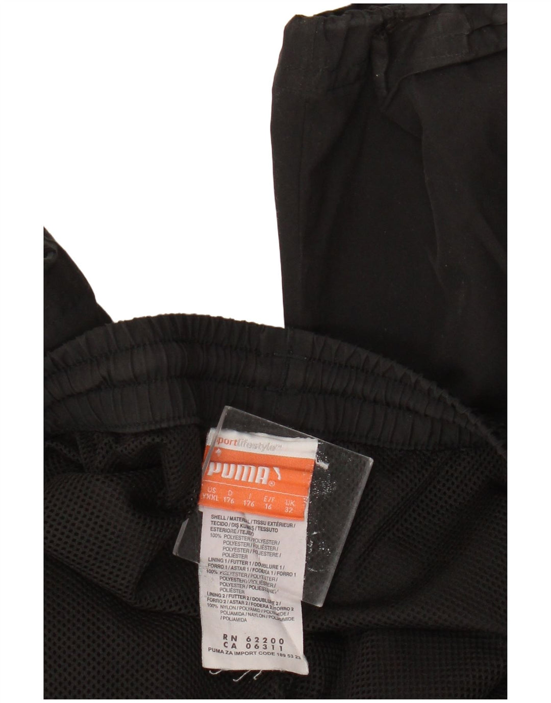 Спортивные брюки PUMA для мальчиков 15-16 лет, черные, полиэстер с цветными блоками