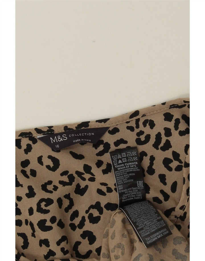 Женская блузка MARKS & SPENCER UK 16, большой коричневый с животным принтом