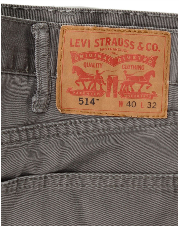 Мужские прямые повседневные брюки Levi's 514 W40 L32 серые, хлопковые