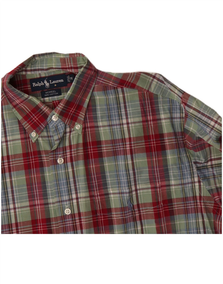 RALPH LAUREN Мужская рубашка в зеленую клетку, хлопок среднего размера