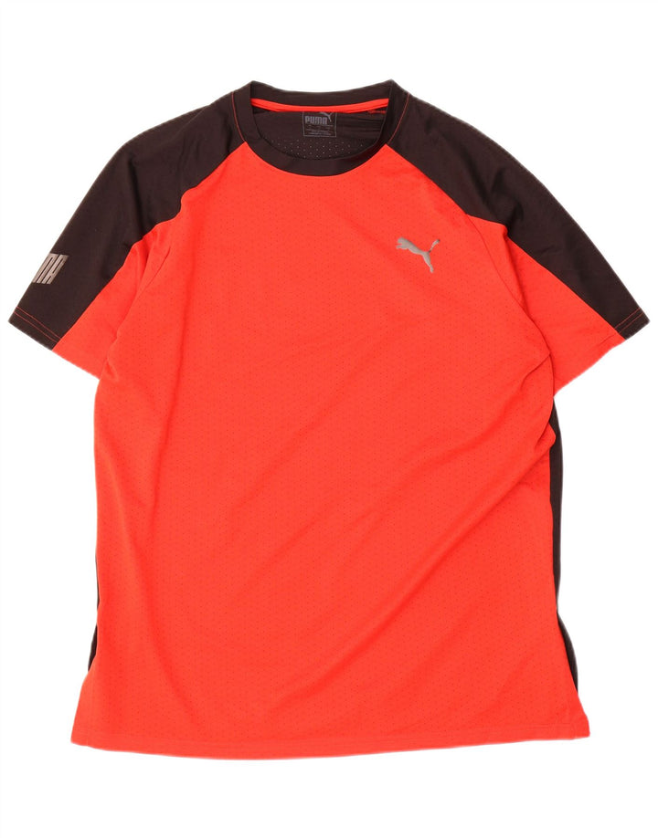 Мужская футболка с рисунком PUMA, большой красный полиэстер с цветными блоками