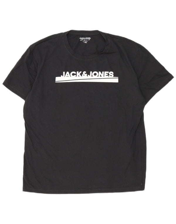 Мужская футболка с рисунком Jack & Jones Top XL, черный хлопок