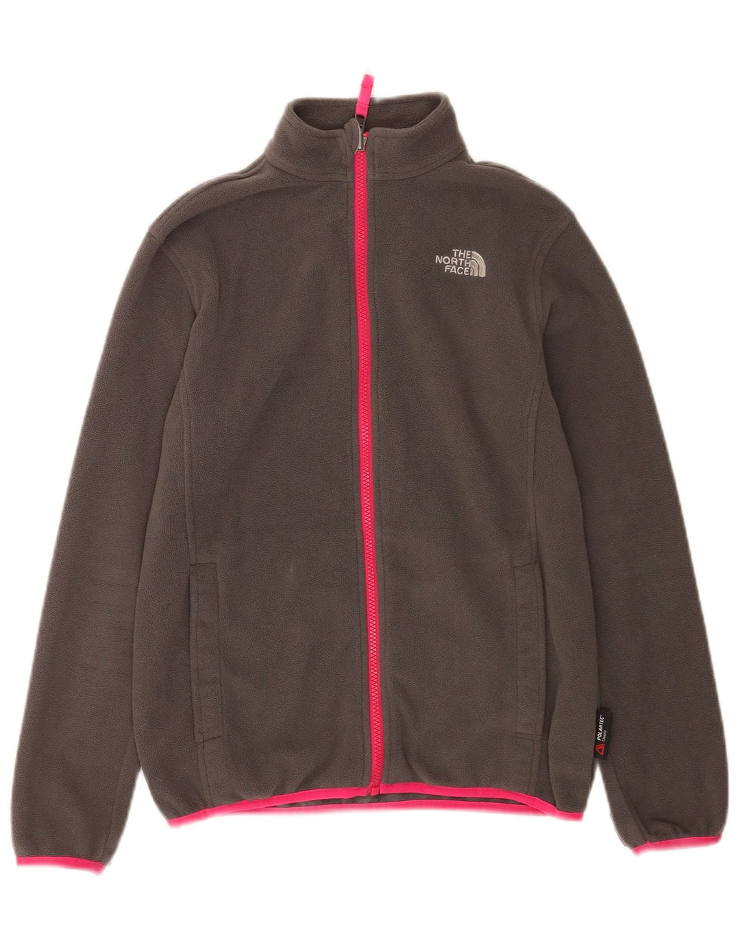 Флисовая куртка The North Face для девочек 12–13 лет, большой размер, серый полиэстер