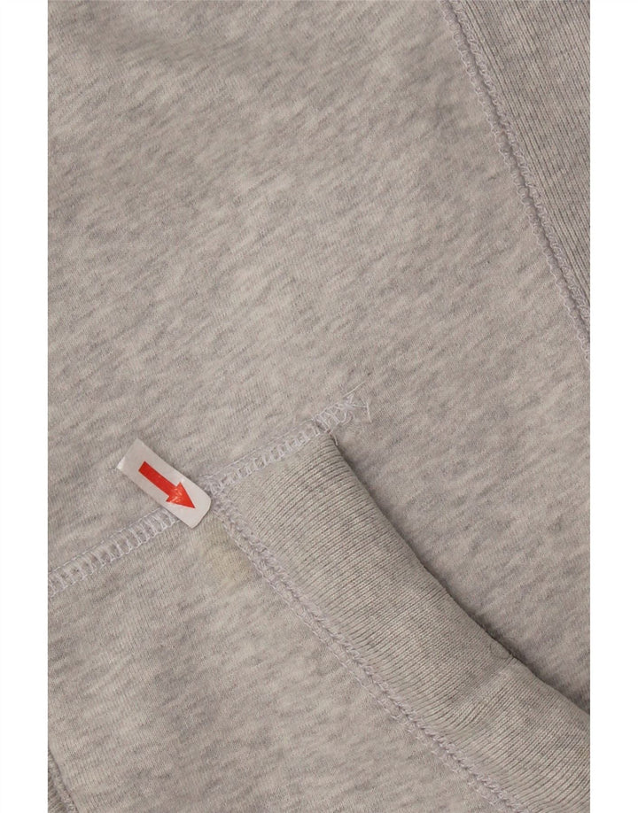 SUPERDRY Мужской свитер с капюшоном на молнии с графическим рисунком, маленький серый хлопок