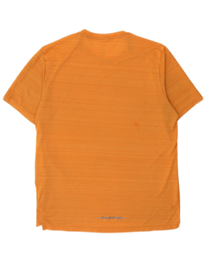 Мужская футболка Nike Dri Fit из полиэстера с большой оранжевой полоской