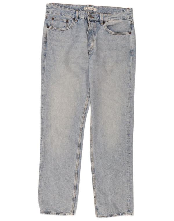 Мужские прямые джинсы Zara EU 42, большие, W32 L32, синие, хлопок