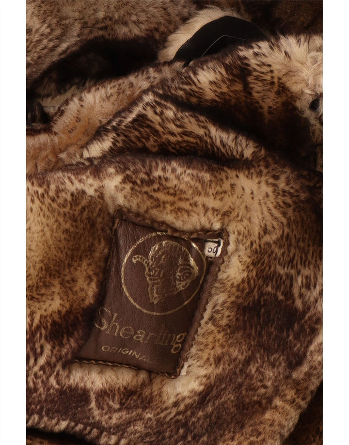 Винтажная мужская короткая дубленка IT 50, большая черная кожаная