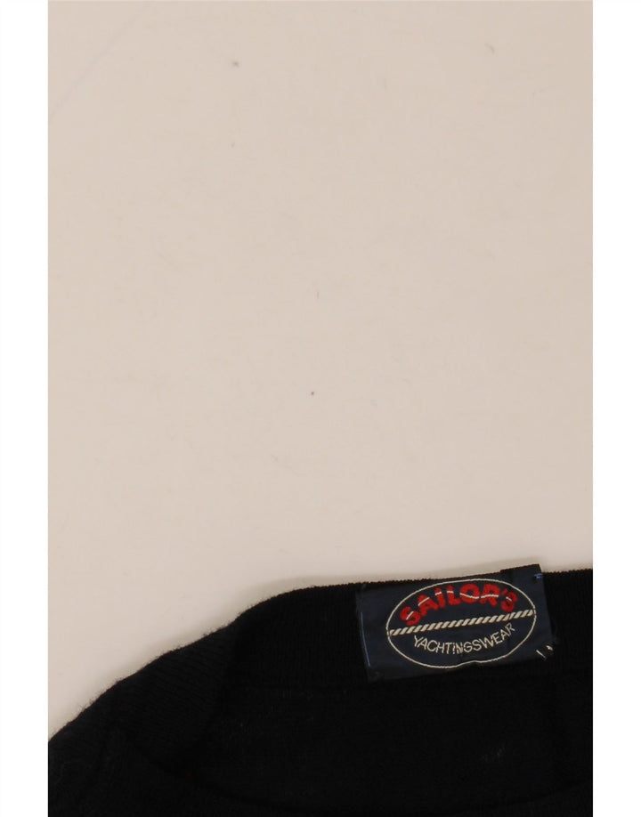 ВИНТАЖНЫЙ мужской свитер с вырезом «лодочкой», средний темно-синий