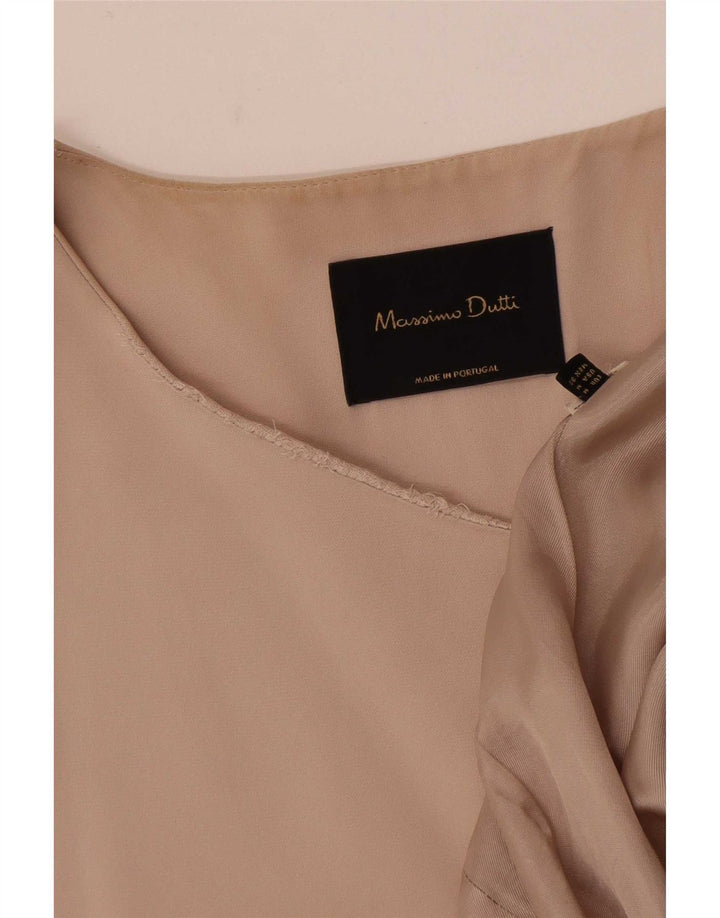 Женский удлиненный пиджак без рукавов Massimo Dutti UK 14 средний бежевый