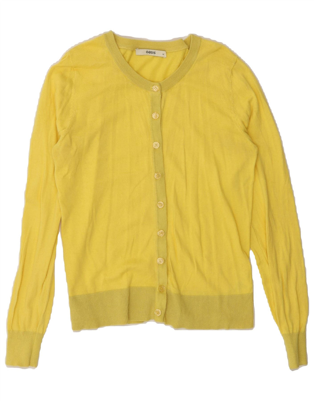 OASIS Womens Cardigan Sweater UK 12 Medium Yellow Cotton Vintage Oasis and Second-Hand Oasis from Messina Hembry 