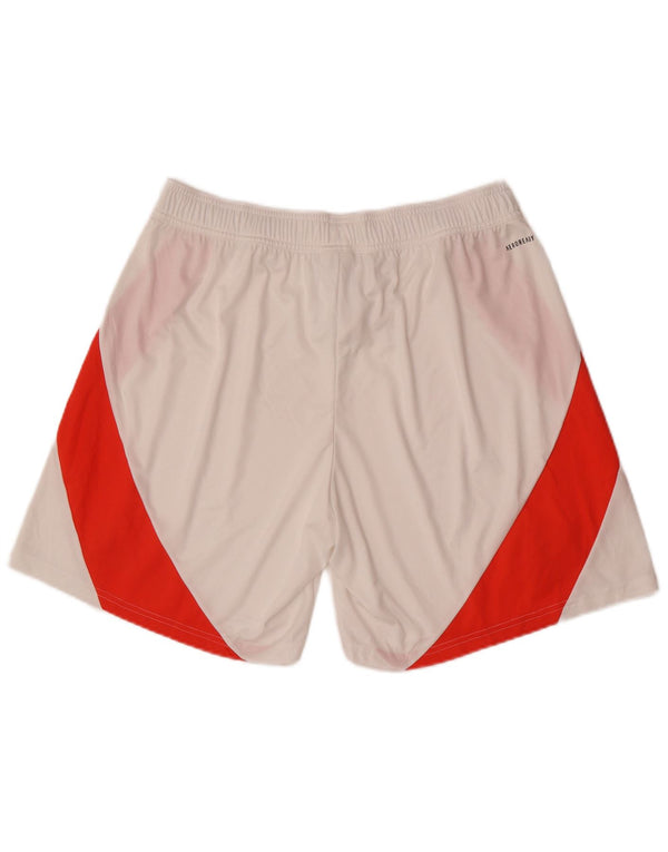 Мужские спортивные шорты Adidas Manchester United XL, белый полиэстер с цветными блоками