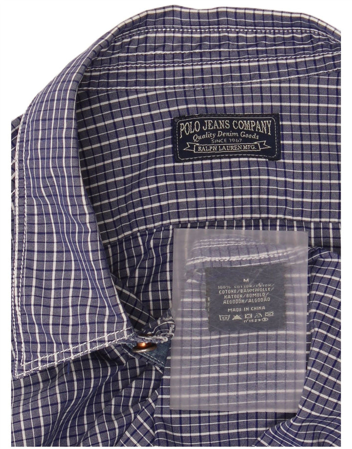 Мужская рубашка RALPH LAUREN, средний синий, хлопок в мелкую клетку