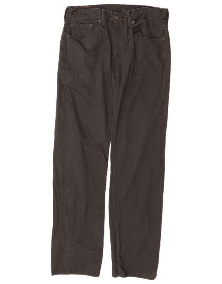 Мужские прямые повседневные брюки LEVI'S 505 W32 L32 серые, хлопок