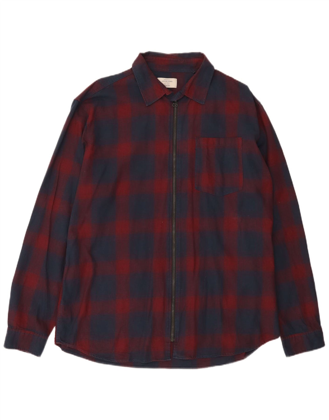 Мужская фланелевая рубашка Jack & Jones 2XL, хлопковая красная клетка