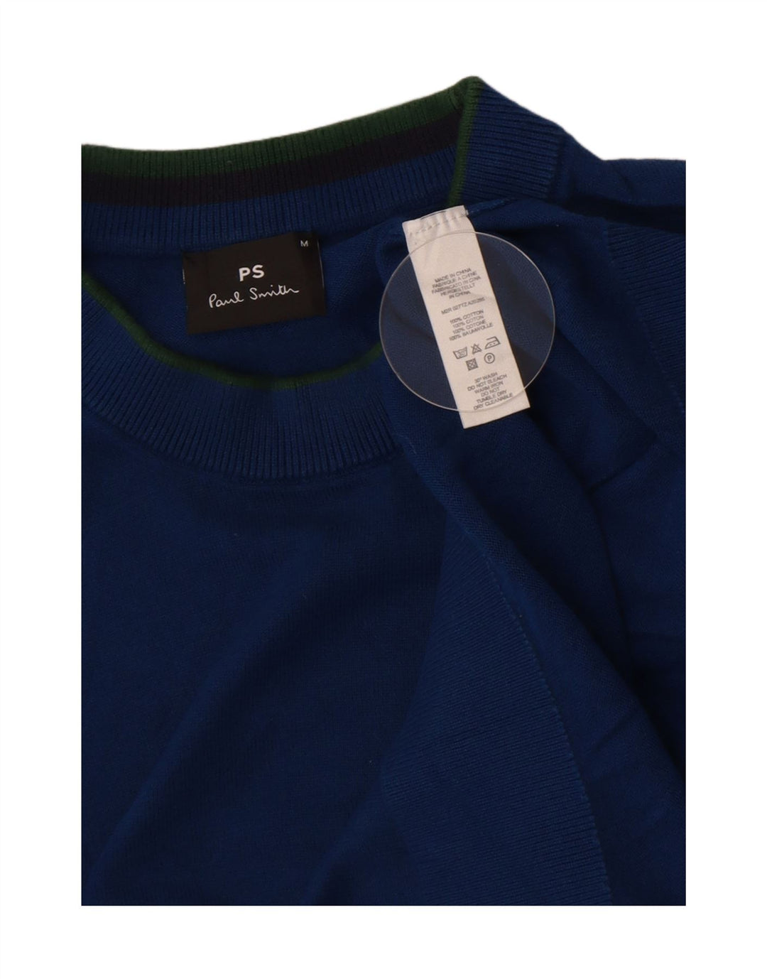 Мужской джемпер с круглым вырезом Paul Smith, хлопковый средний синий цвет
