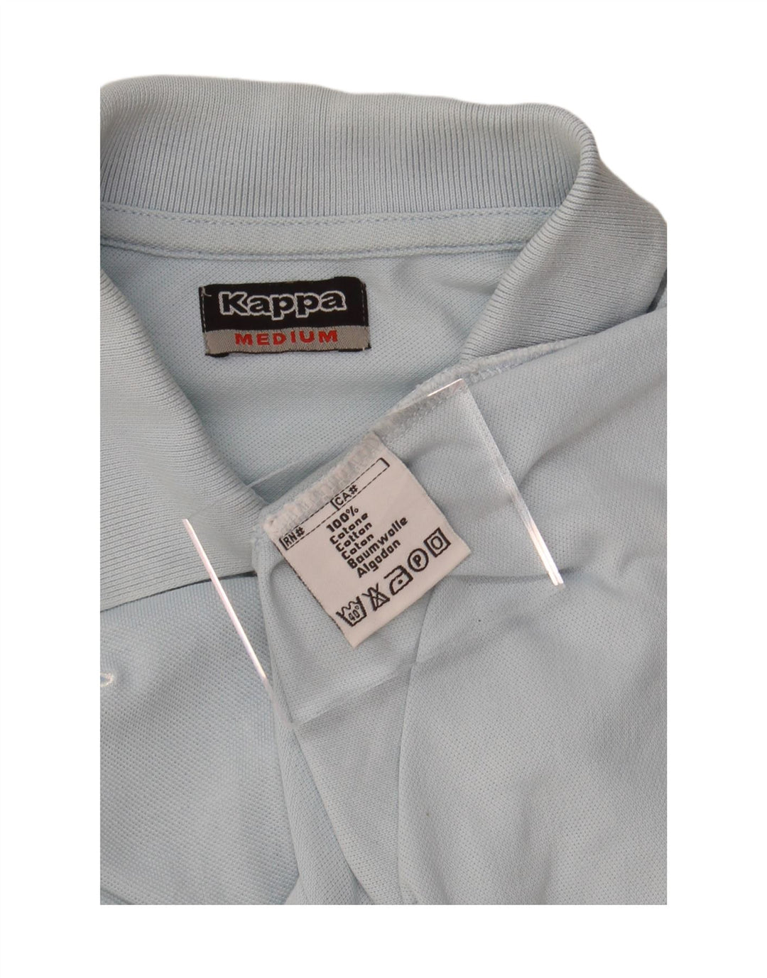 KAPPA Womens Polo Shirt UK 12 Medium Blue Cotton