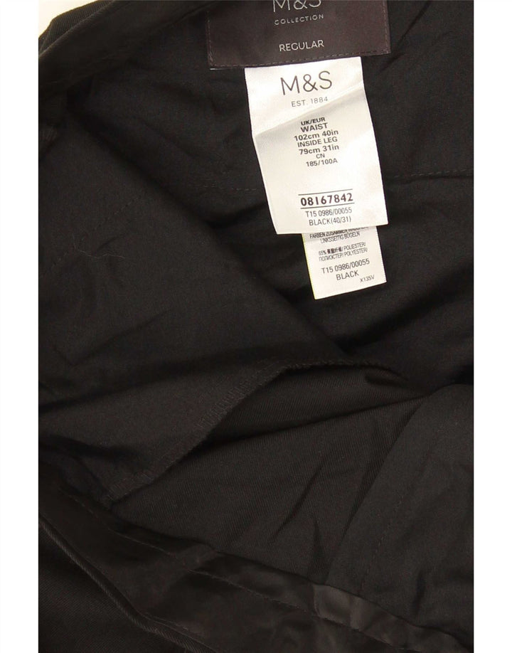 Мужские классические брюки Marks & Spencer W40 L31, черный полиэстер