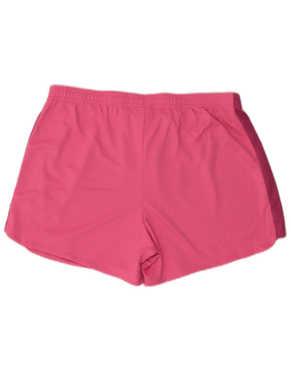 Женские спортивные шорты Nike Dri Fit UK 16, большие розовые цвета, полиэстер с цветными блоками