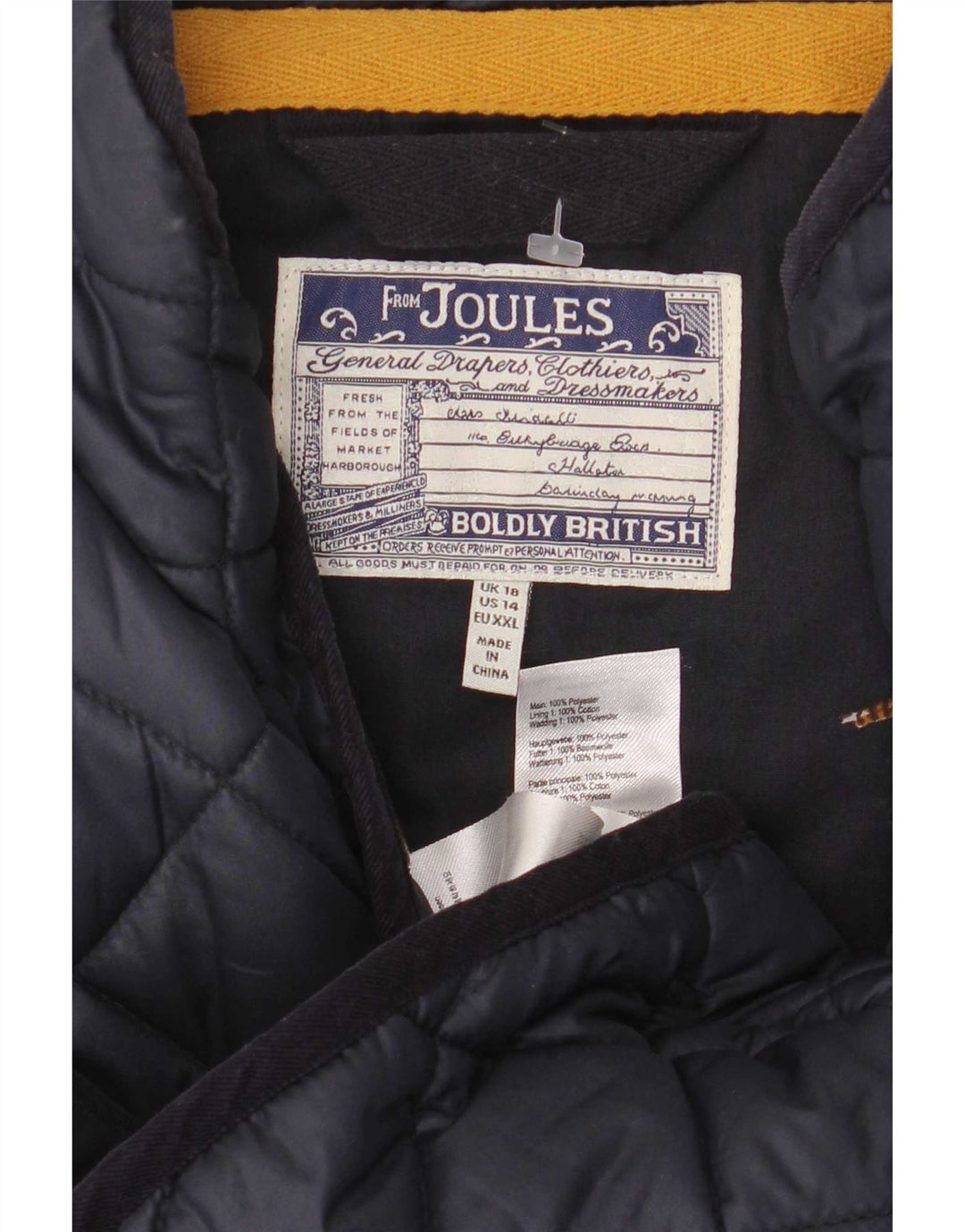 Женский стеганый жилет Joules UK 18 XL, темно-синий, полиэстер