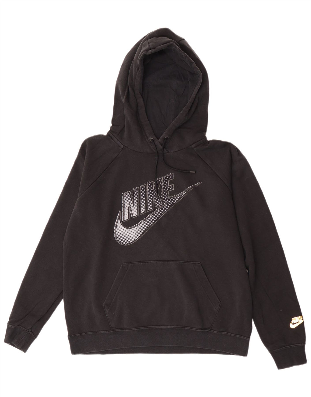 Мужской джемпер с капюшоном с рисунком Nike, средний черный, хлопковый