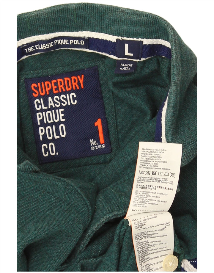 Мужская рубашка-поло Superdry, большая зеленая хлопковая