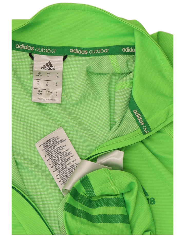 Мужской спортивный костюм Adidas с воротником на молнии, Великобритания 40/42, средний зеленый полиэстер