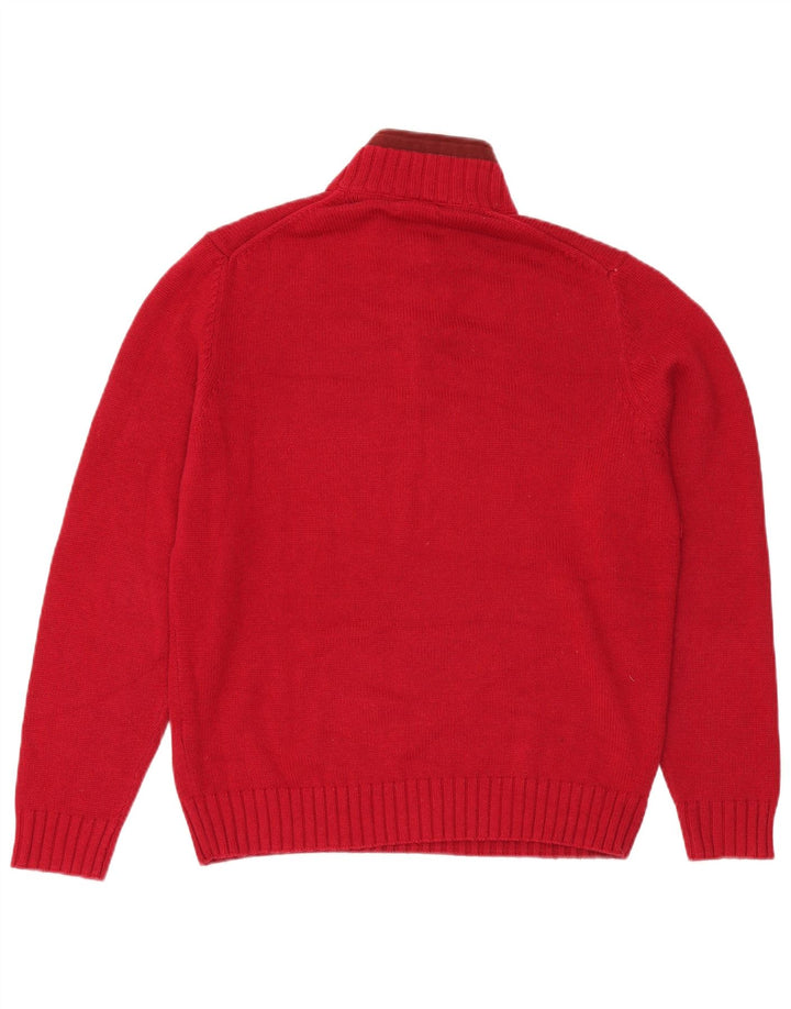 Мужской джемпер с воротником на молнии Massimo Dutti XL, красный хлопок