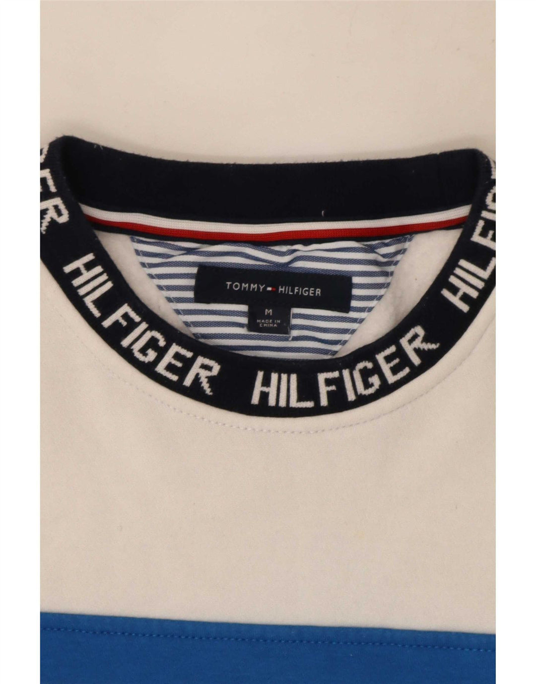 Мужской свитшот с рисунком Tommy Hilfiger, средний белый с цветными блоками