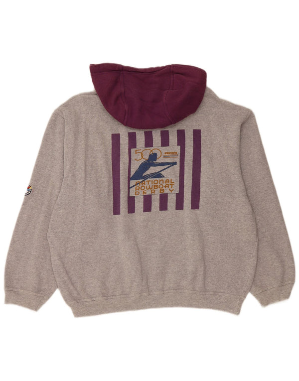 L'Equipe Женский джемпер свободного кроя с капюшоном UK 20 2XL Серый хлопок