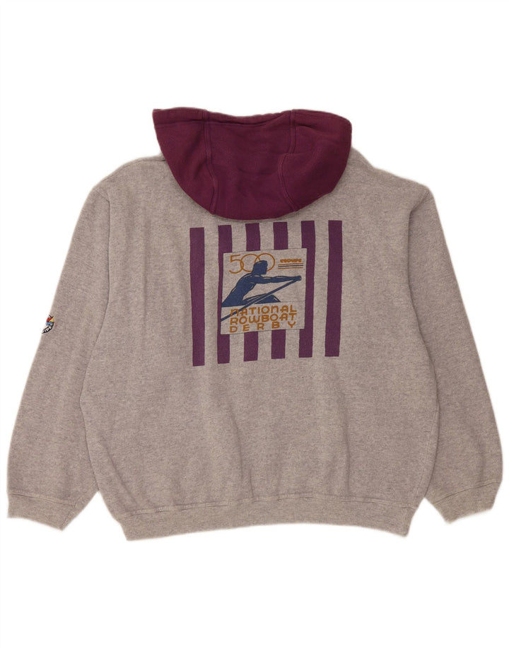 L'Equipe Женский джемпер свободного кроя с капюшоном UK 20 2XL Серый хлопок