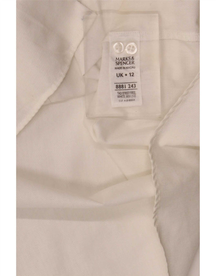 Женская рубашка Marks & Spencer UK 12, средний белый хлопок, хлопок