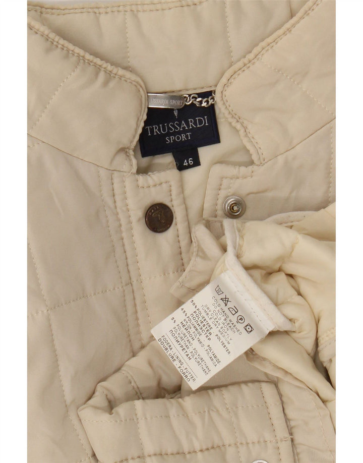 Женская стеганая куртка Trussardi IT 46 Large Off White Polyester