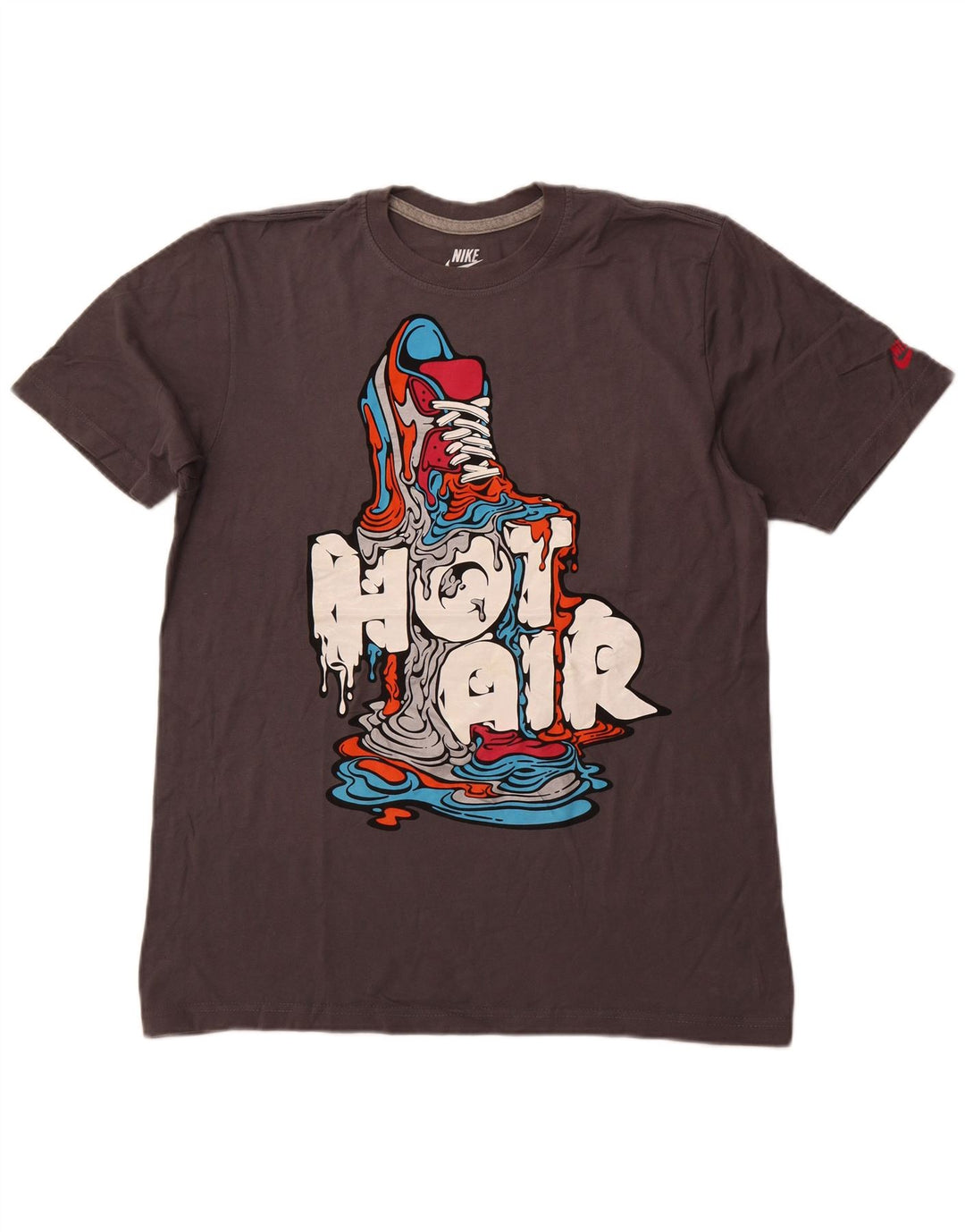 Мужская футболка стандартного кроя NIKE с рисунком, большой серый хлопковый топ