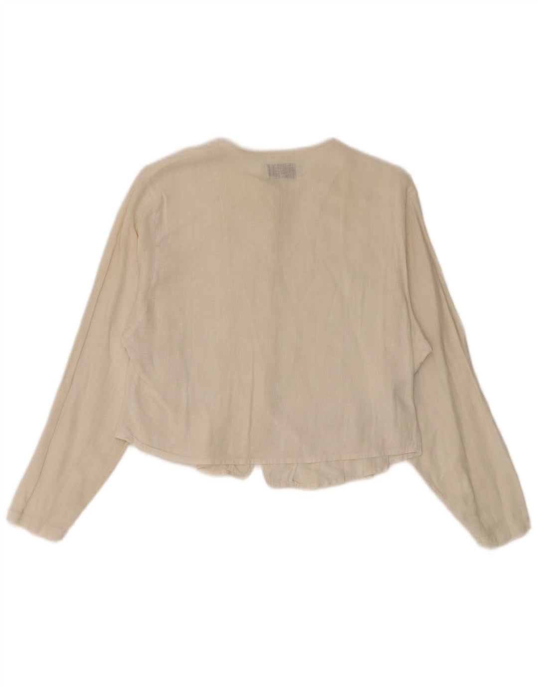 Женская укороченная блузка-рубашка Benetton UK 14 Medium Off White