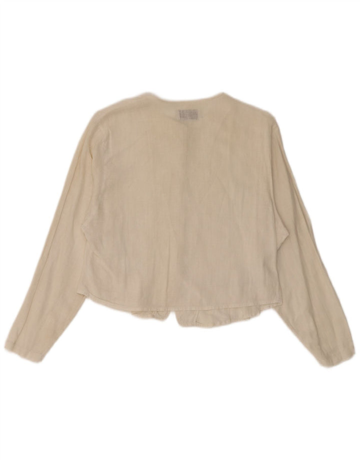 Женская укороченная блузка-рубашка Benetton UK 14 Medium Off White