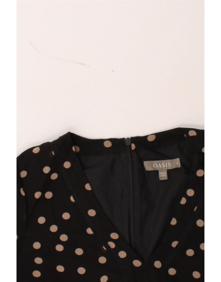 OASIS Womens See Through A-Line Dress UK 10 Small Black Polka Dot Vintage Oasis and Second-Hand Oasis from Messina Hembry 