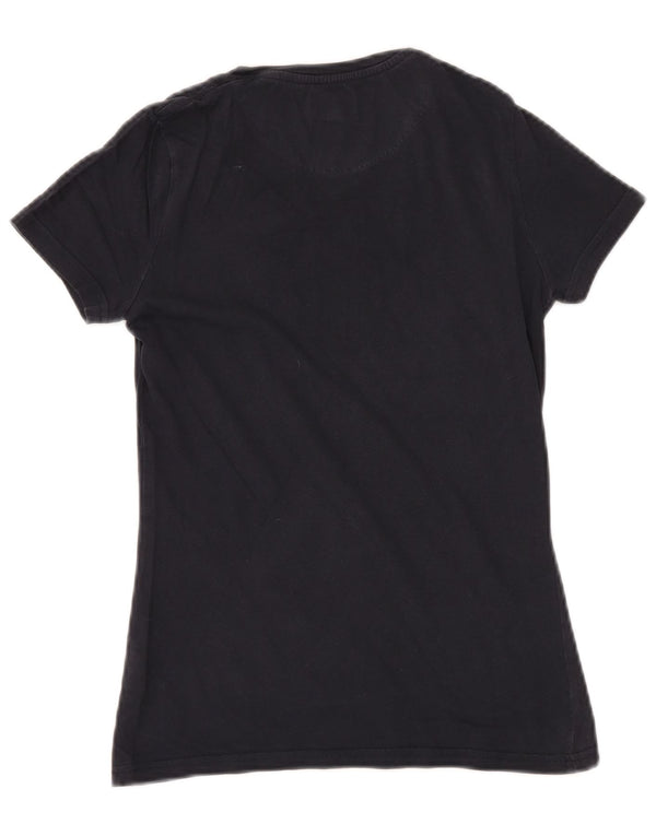 JACK WILLS Женская футболка с рисунком Top UK 6 XS Темно-синий хлопок