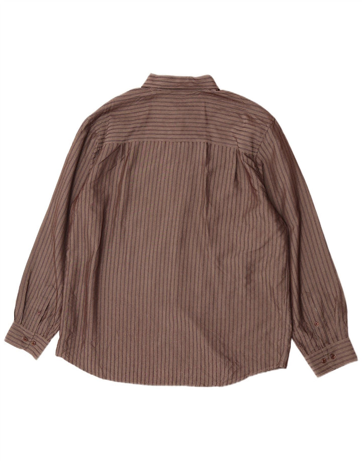 Мужская рубашка M&Co XL из вискозы в коричневую полоску