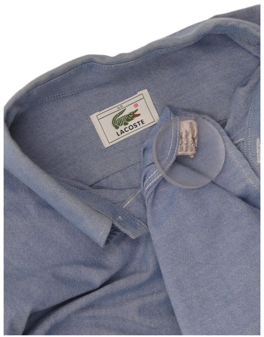 Мужская рубашка Lacoste, размер 40, средний синий хлопок, размер 40
